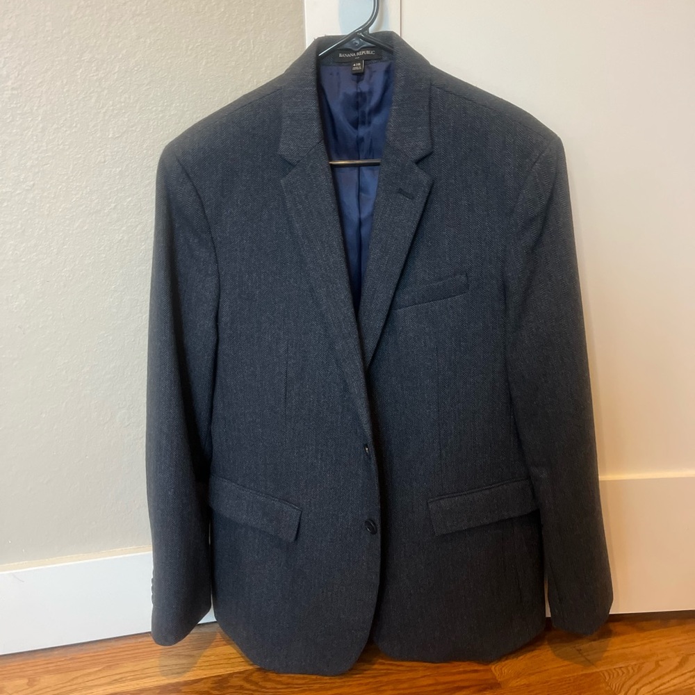 Banana Republic Men’s Navy Herringbone 42R Blazer